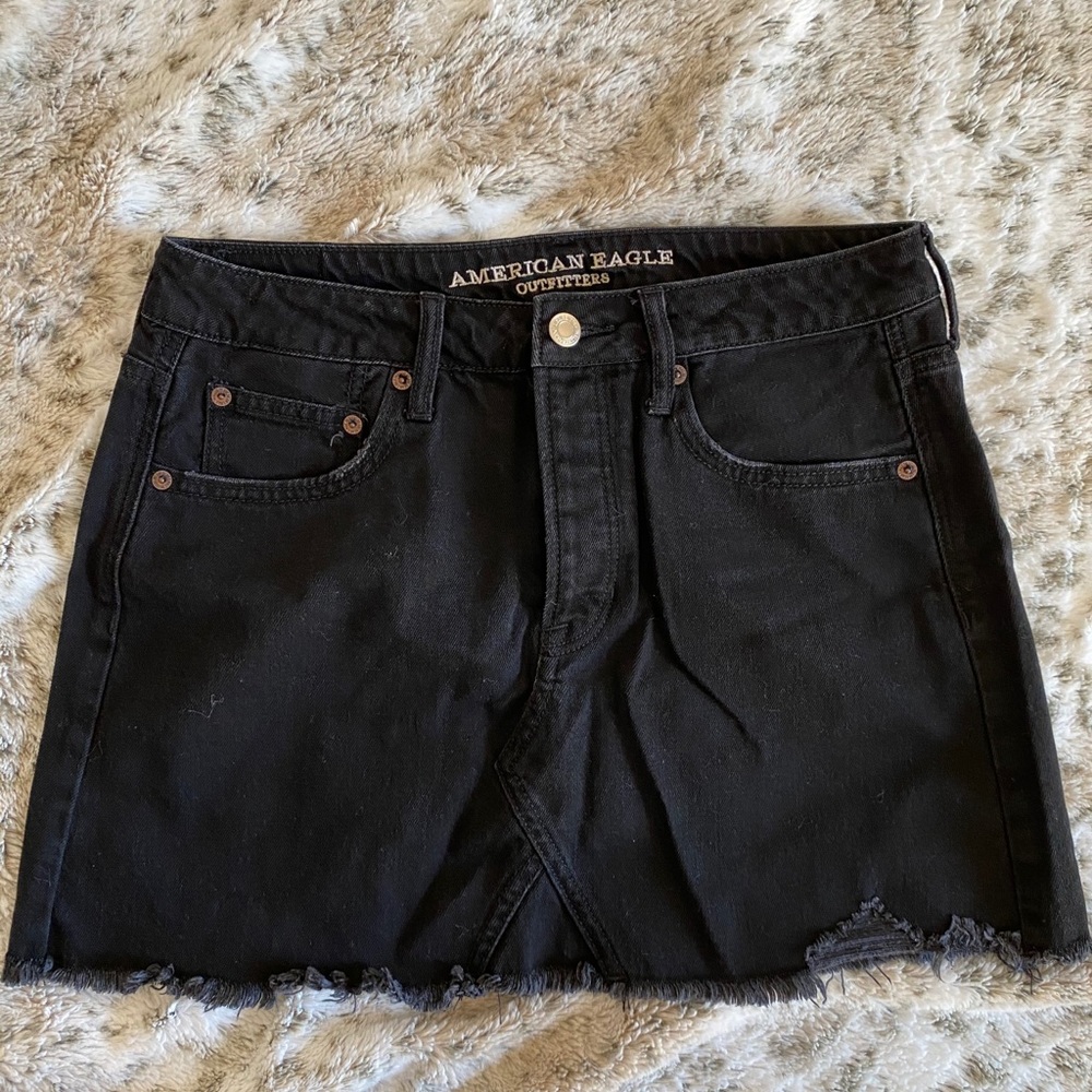 American Eagle black denim skirt